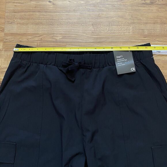 NWT GapFit Women’s L Black Runaround Parachute Cargo Pull-On Baggy Pants Stretch - Picture 9 of 16